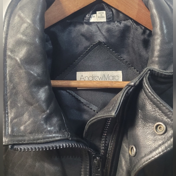 Andrew Marc Vintage Men's Black Leather Jacket - Picture 4 of 10